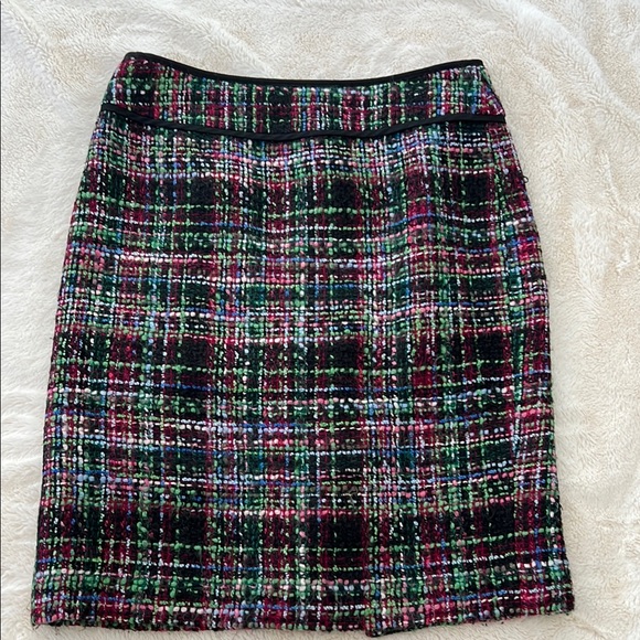 Talbots Green and Pink Mini Pencil Skirt - Picture 1 of 3